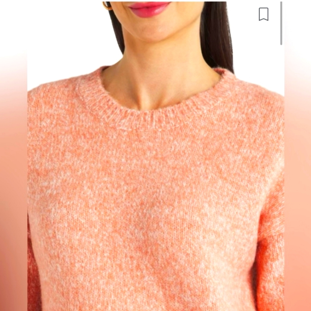 NWT PINK CLOVER Stitch Fix Etienne Long Sleeve Crew Neck Sweater Peach L - Picture 3 of 7